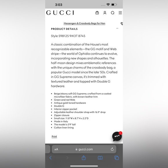 SOLD Gucci GG Ophidia small crossbody - Picture 14 of 14